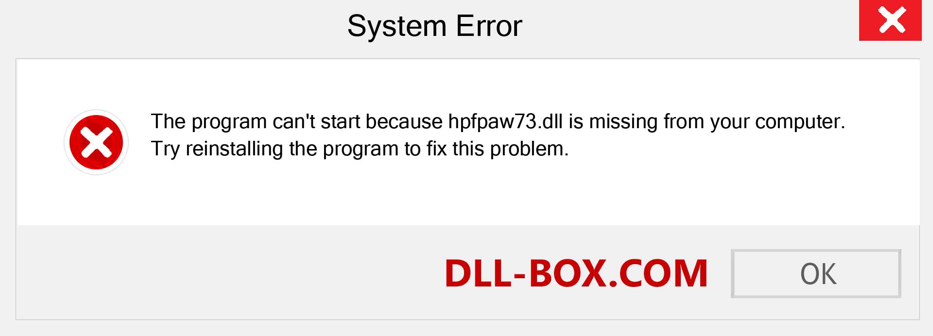  hpfpaw73.dll file is missing?. Download for Windows 7, 8, 10 - Fix  hpfpaw73 dll Missing Error on Windows, photos, images
